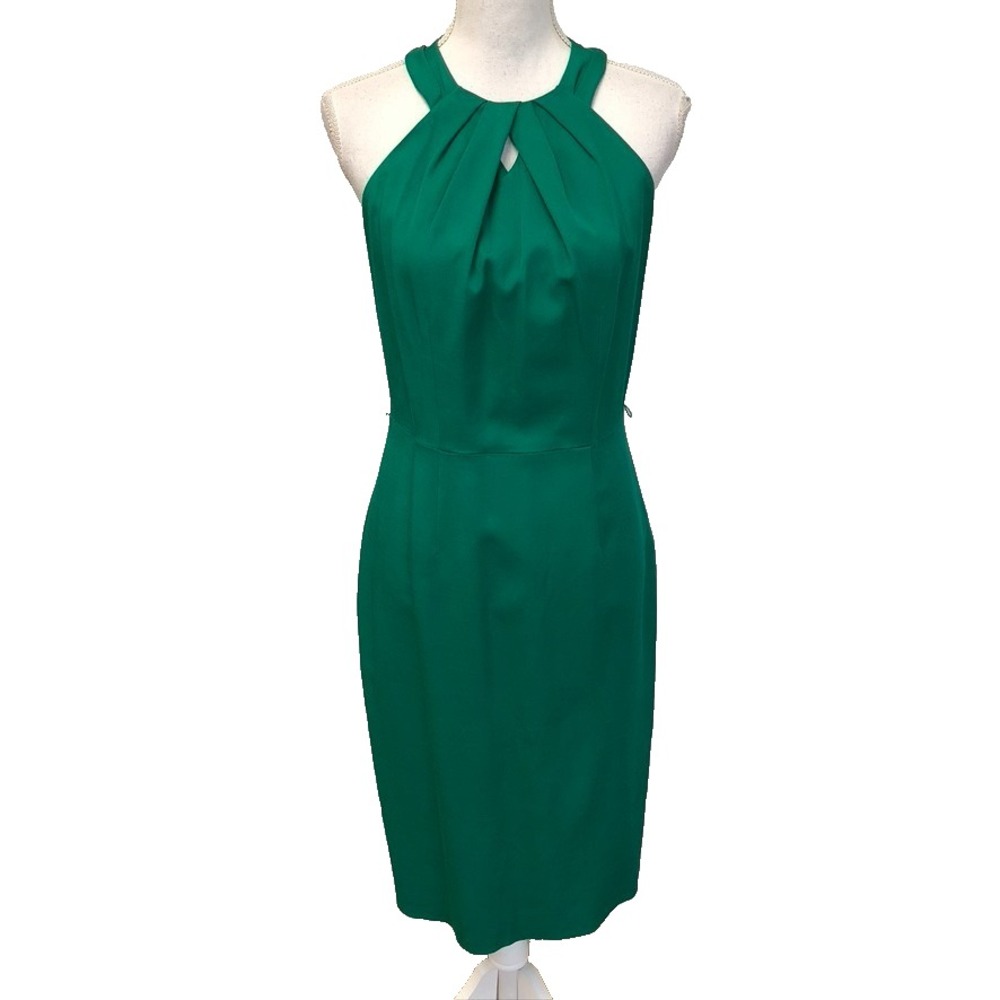 Coast Sheath Halter Neck Dress Womens 6 Green Sleeveless Keyhole Going Out Party